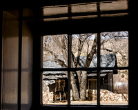 Lincoln house through window